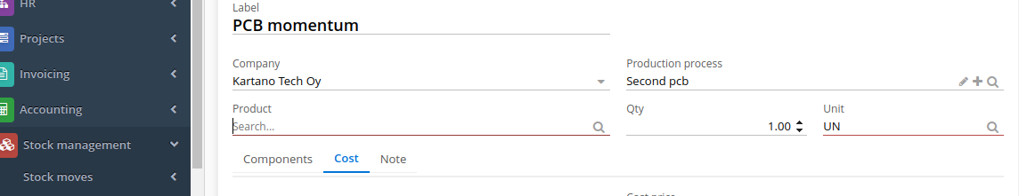 Require product info